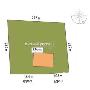 Дом 54м², 1-этажный, участок 6 сот.