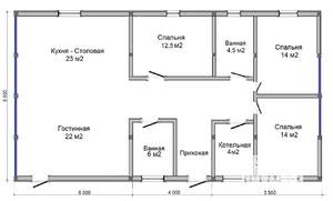 Дом 132м², 1-этажный, участок 9 сот.  