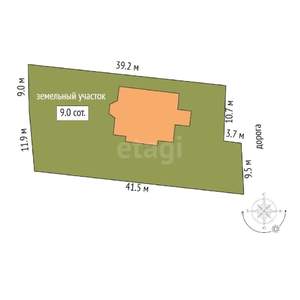 Дом 250м², 2-этажный, участок 9 сот.  