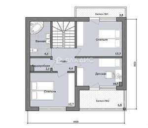Дом 140м², 2-этажный, участок 9 сот.  