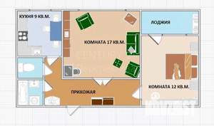 2-к квартира, на длительный срок, 52м2, 9/14 этаж