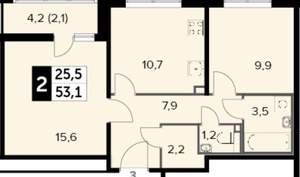 2-к квартира, на длительный срок, 56м2, 13/24 этаж