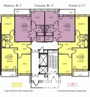 1-к квартира, на длительный срок, 39м2, 4/19 этаж