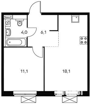 1-к квартира, на длительный срок, 37м2, 17/27 этаж