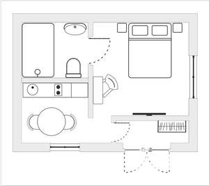 1-к квартира, посуточно, 22м2, 1/2 этаж