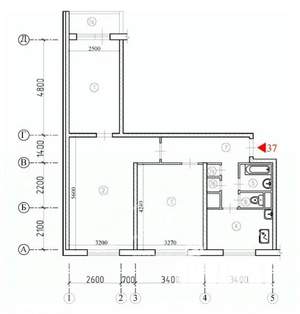3-к квартира, на длительный срок, 59м2, 4/5 этаж