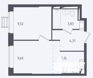 1-к квартира, на длительный срок, 33м2, 2/17 этаж