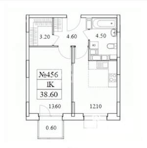 1-к квартира, на длительный срок, 39м2, 22/25 этаж
