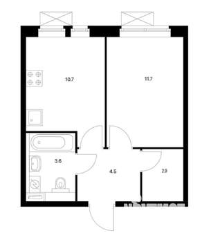 1-к квартира, на длительный срок, 33м2, 8/25 этаж