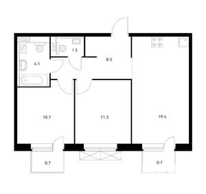 3-к квартира, на длительный срок, 56м2, 4/24 этаж