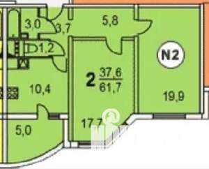 2-к квартира, на длительный срок, 62м2, 22/25 этаж