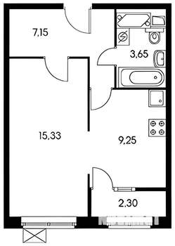 1-к квартира, на длительный срок, 38м2, 22/25 этаж