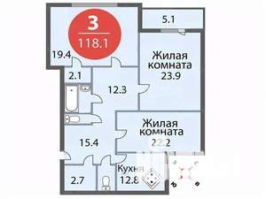 3-к квартира, на длительный срок, 125м2, 16/17 этаж