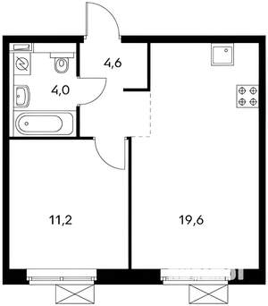 1-к квартира, на длительный срок, 39м2, 8/25 этаж