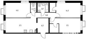 3-к квартира, на длительный срок, 78м2, 15/25 этаж