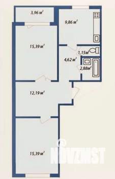 2-к квартира, на длительный срок, 64м2, 10/17 этаж