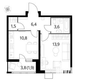 1-к квартира, на длительный срок, 40м2, 6/25 этаж