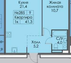 1-к квартира, на длительный срок, 41м2, 25/25 этаж