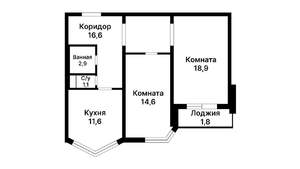 2-к квартира, на длительный срок, 59м2, 7/17 этаж