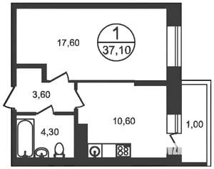 1-к квартира, на длительный срок, 39м2, 11/17 этаж