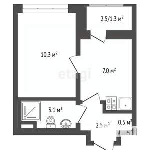 1-к квартира, на длительный срок, 24м2, 19/24 этаж