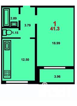 1-к квартира, на длительный срок, 41м2, 9/17 этаж