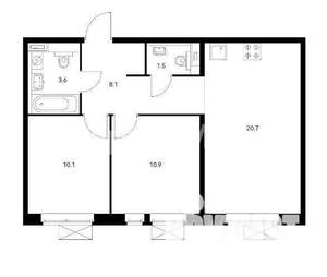 3-к квартира, на длительный срок, 55м2, 18/22 этаж