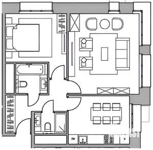 2-к квартира, на длительный срок, 60м2, 16/22 этаж