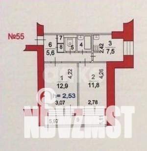 2-к квартира, на длительный срок, 45м2, 7/9 этаж