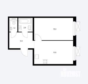 1-к квартира, на длительный срок, 42м2, 3/23 этаж