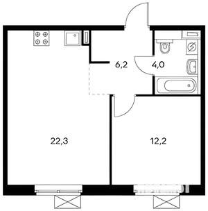 2-к квартира, на длительный срок, 46м2, 8/14 этаж