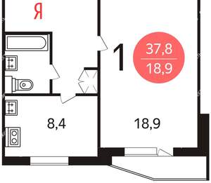 1-к квартира, на длительный срок, 37м2, 14/17 этаж