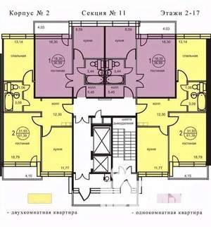 1-к квартира, на длительный срок, 39м2, 4/19 этаж