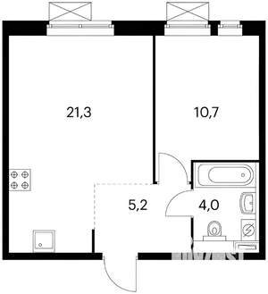 1-к квартира, на длительный срок, 42м2, 3/23 этаж
