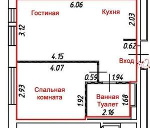 1-к квартира, на длительный срок, 36м2, 13/14 этаж