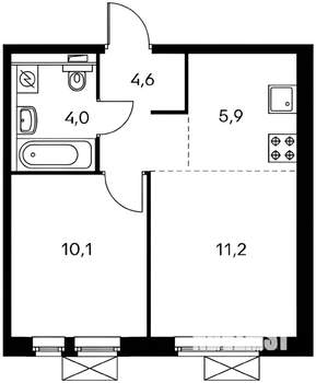 2-к квартира, на длительный срок, 35м2, 7/14 этаж