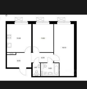 2-к квартира, на длительный срок, 59м2, 11/14 этаж