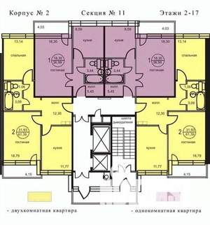 1-к квартира, на длительный срок, 39м2, 4/19 этаж