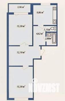 2-к квартира, на длительный срок, 64м2, 10/17 этаж