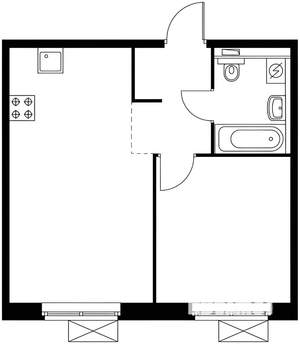 1-к квартира, на длительный срок, 39м2, 12/25 этаж