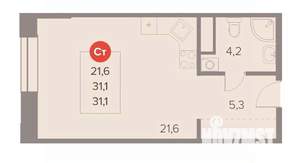 Студия квартира, вторичка, 31м2, 7/22 этаж