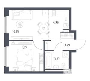 1-к квартира, вторичка, 33м2, 8/12 этаж