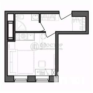 Студия квартира, вторичка, 20м2, 9/25 этаж