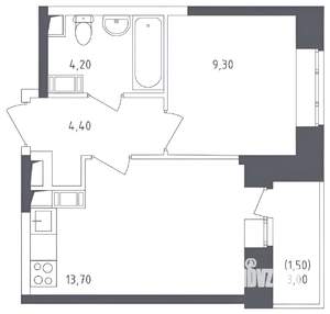 1-к квартира, вторичка, 34м2, 5/17 этаж