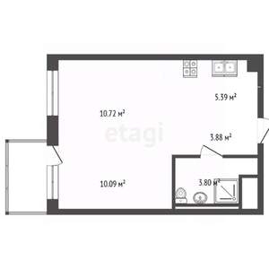 2-к квартира, сданный дом, 35м2, 10/17 этаж