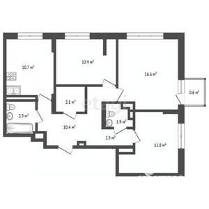 3-к квартира, вторичка, 72м2, 24/25 этаж