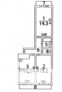 2-к квартира, вторичка, 55м2, 13/17 этаж