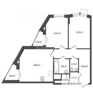 2-к квартира, вторичка, 60м2, 9/14 этаж