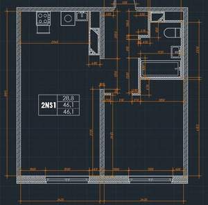 2-к квартира, вторичка, 46м2, 6/9 этаж