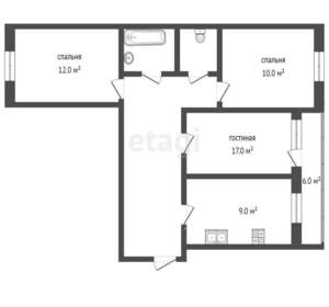 3-к квартира, вторичка, 64м2, 4/10 этаж